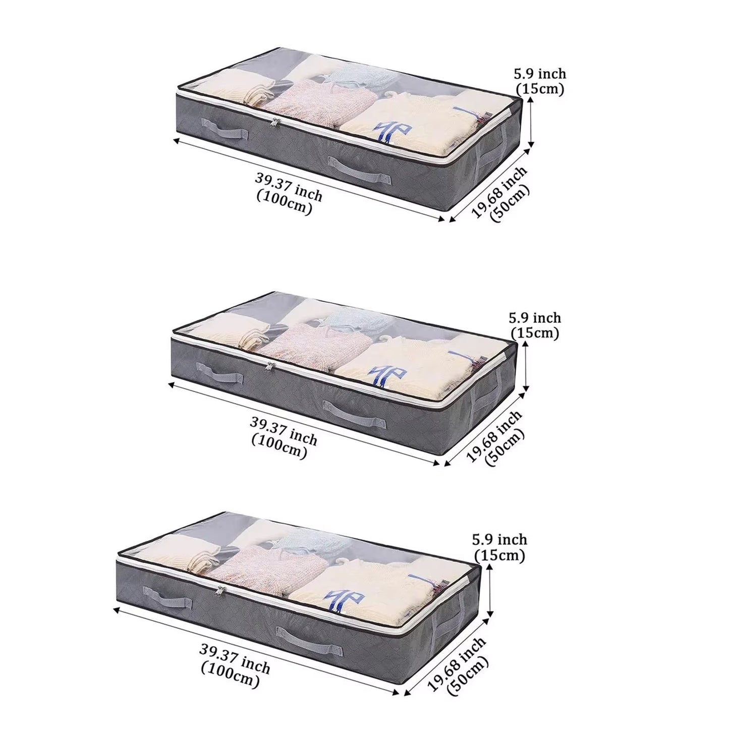 Large Capacity Foldable Quilt Storage Bags - Underbed Dustproof Storage Boxes for Clothes and Bedding (1-6 PCS)