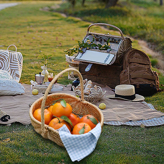 Rustic Portable Outdoor Picnic Basket and Planter Holder