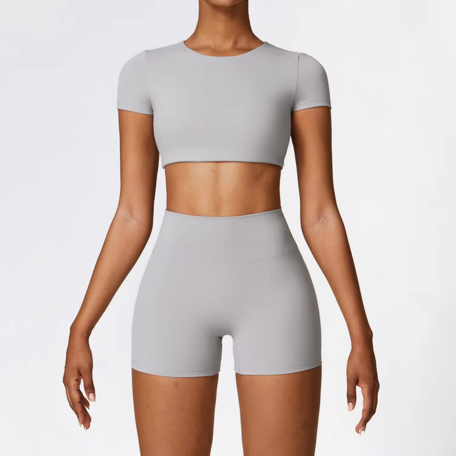 2PCS Seamless Yoga Set Women Workout Set Sportswear Gym Clothing Fitness Long Sleeve Crop Top High Waist Leggings Sports Suits