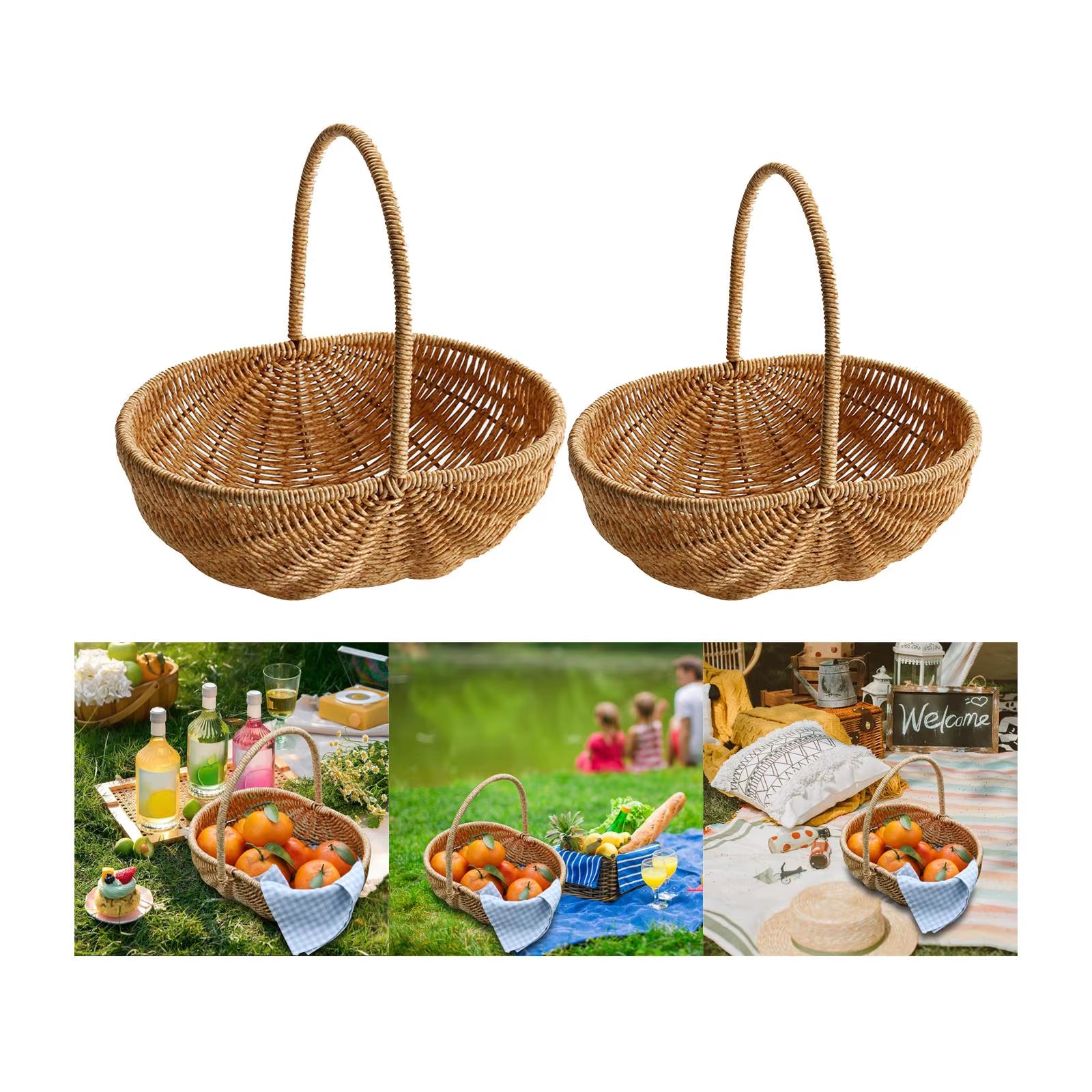 Rustic Portable Outdoor Picnic Basket and Planter Holder