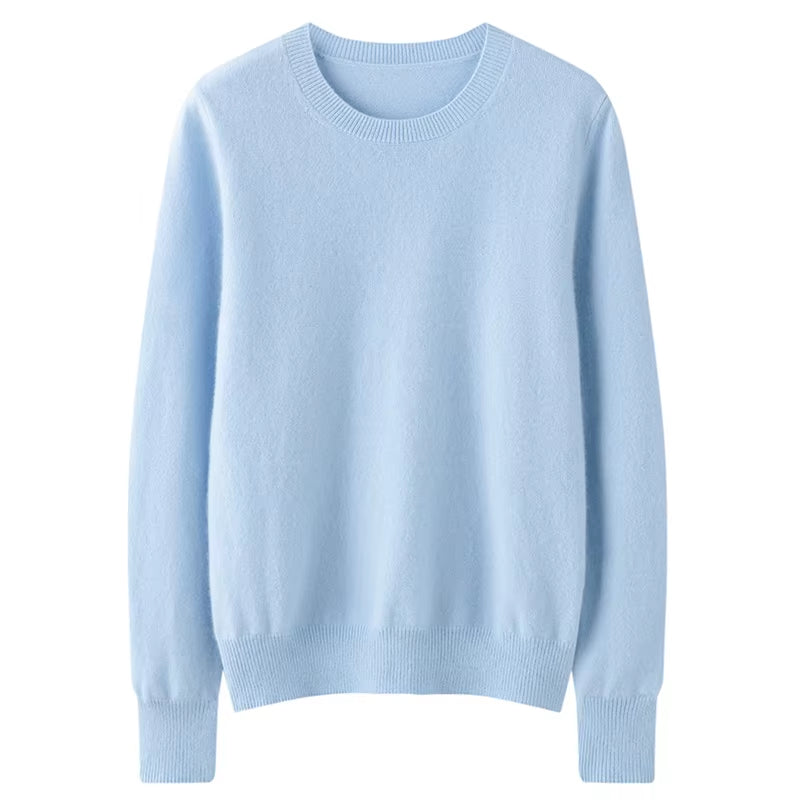 100% Pure Goat Cashmere Knitted Pullovers Hot Sale O-Neck Sweaters Women Soft High Quality Ladies Jumpers Clothes