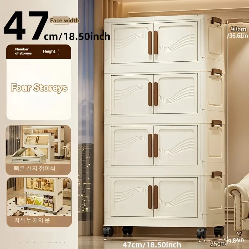 Foldable Storage Box with Transparent Door - Ample, Sturdy, and Effortless Assembly - Perfect for Organizing Apparel, Literature, Toys, and More