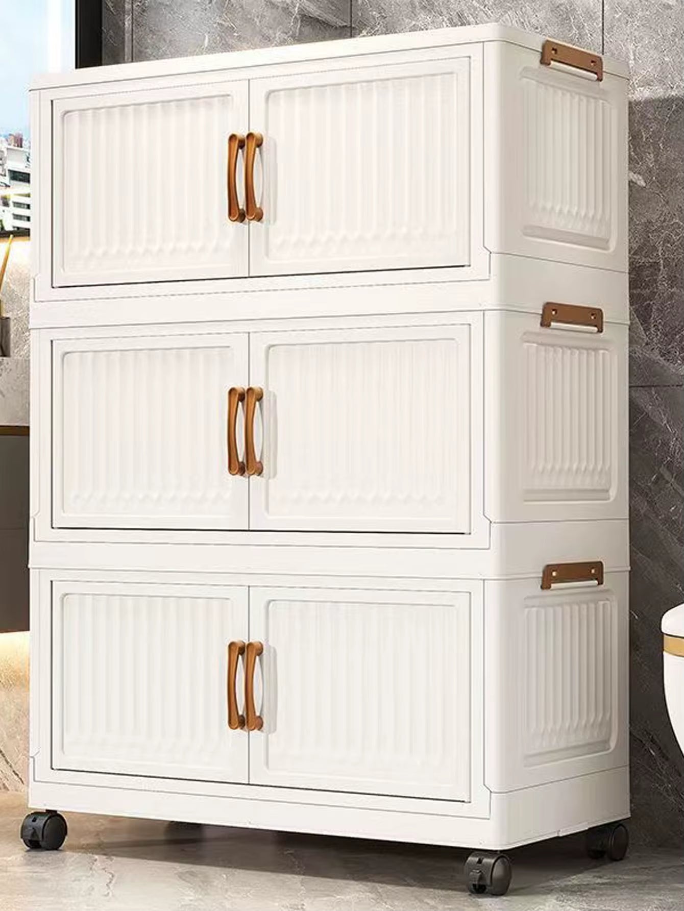 Extra Large Capacity Foldable Storage Cabinet for Household Items, Clothes, Toys, and Snacks