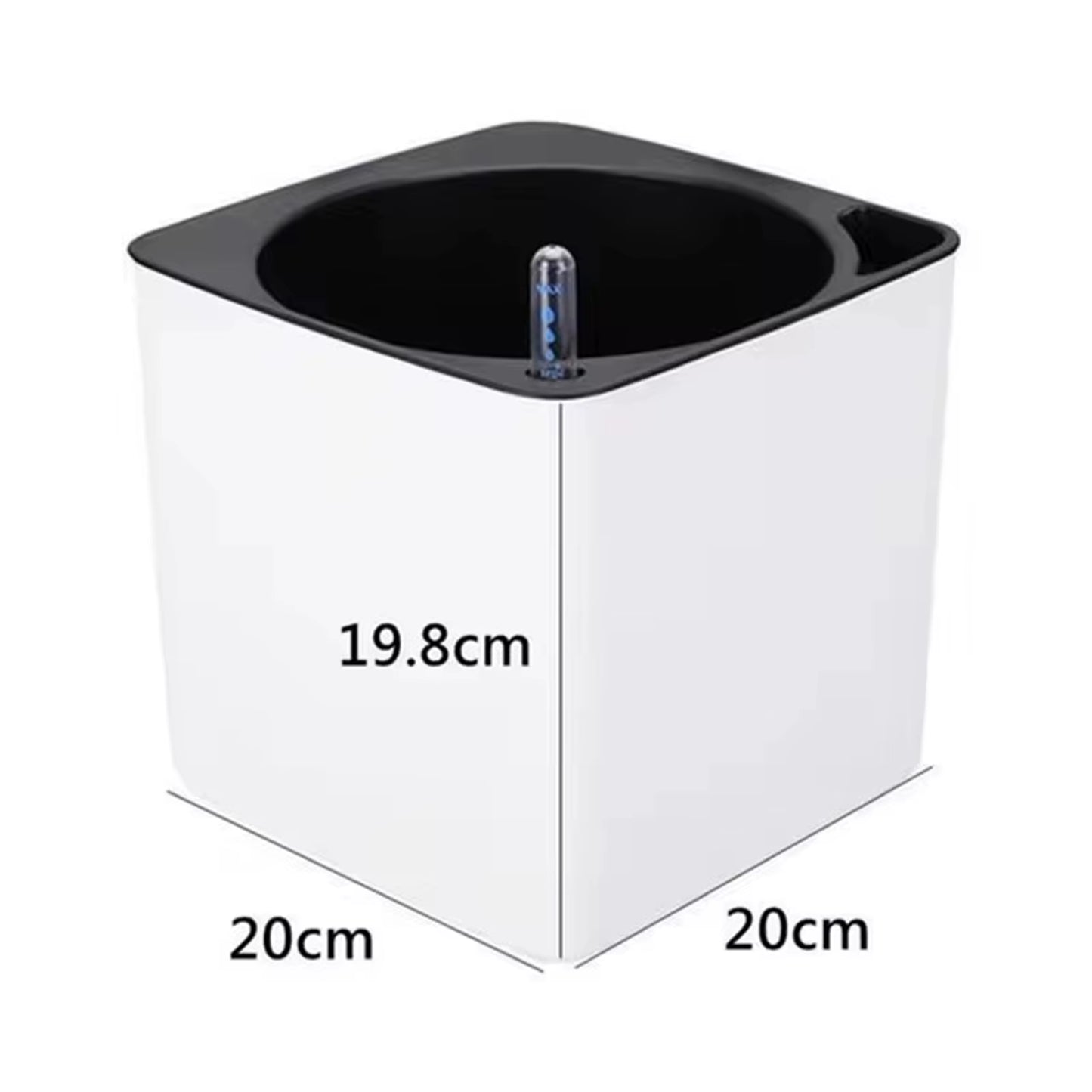 Self-Watering White Flower Pot with Water Level Indicator - Modern Decorative Planter
