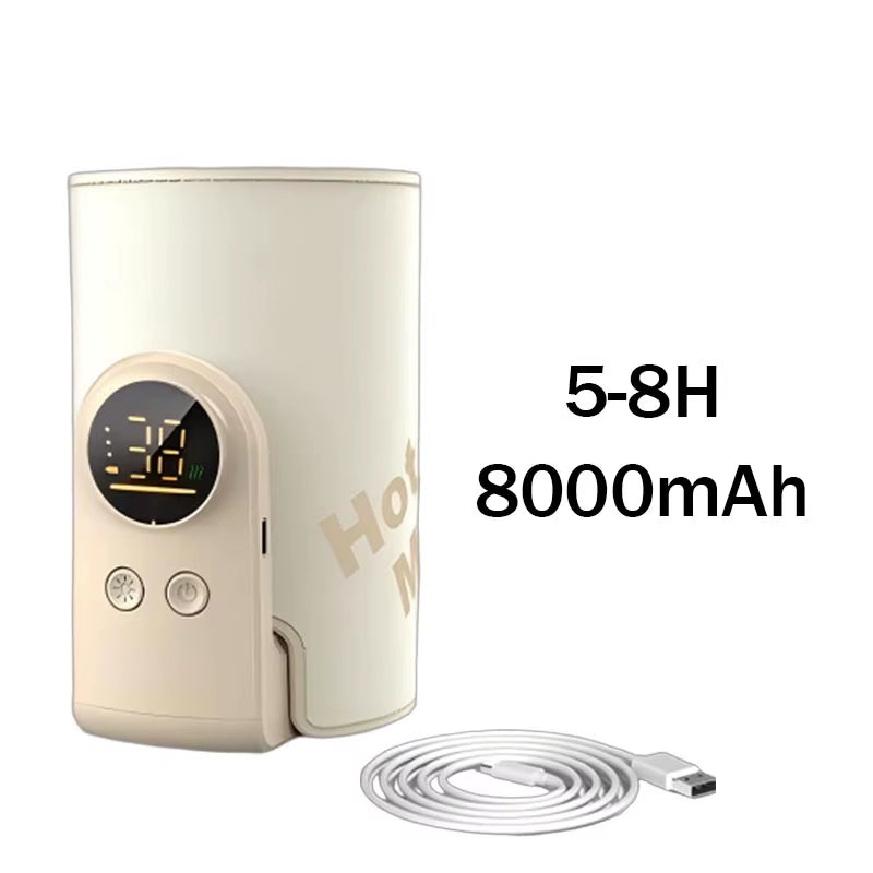 6000/10000Mah Rechargeable Baby Bottle Warmer Baby Feeding Bottle 4-10Hrs Smart Temperature Control Newborn Bottle Warmer Sleeve
