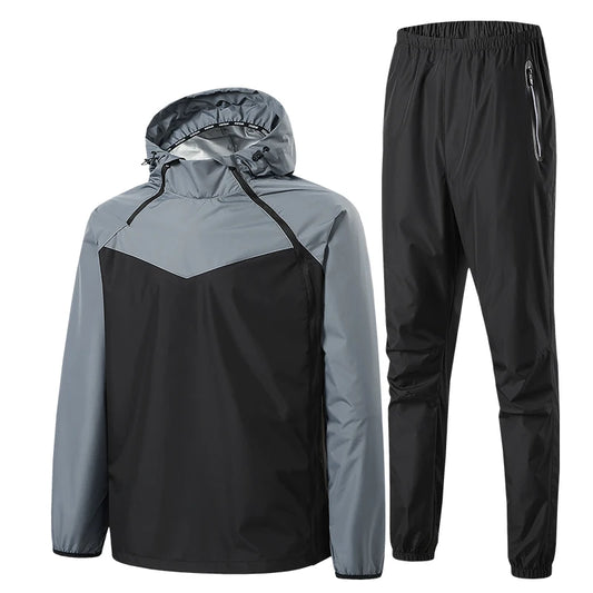 Men Double Zipper Sport Fitness Running Set Women Double Zipper Running Fitness Weight Loss Sweating Sweating Easy Lose Fat Set
