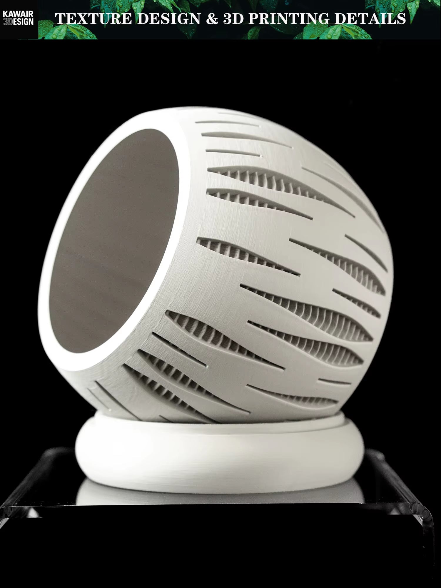 Biodegradable 3D Printed Plant Pot - Eco-Friendly Flower Planter for Home Decor and Sustainable Gifting