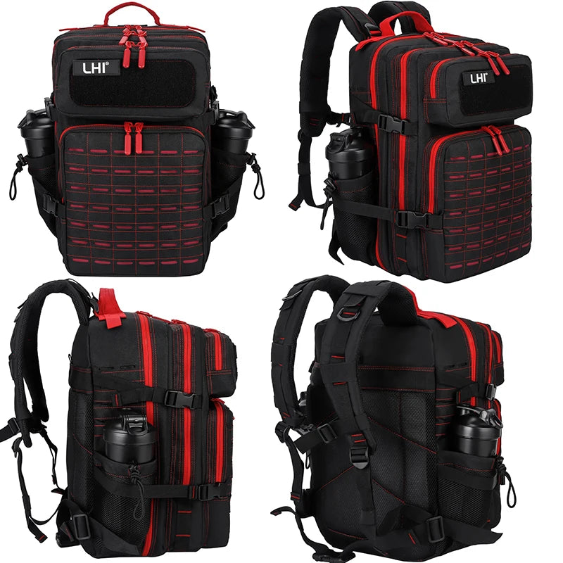 25L/35L/45L Gym Backapck Tactical Athlete Sports Fitness Bag Exercise Workout Weekend Travel Daypack with Bottle Holder