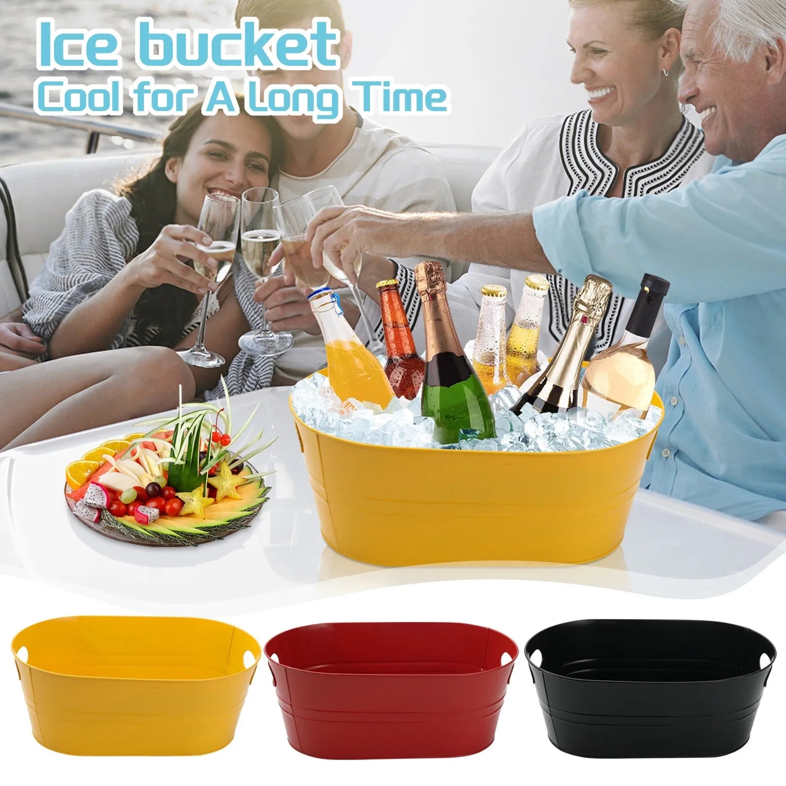 Galvanized Bucket Classic Rustic Vintage Storage Oval Bucket Bin Galvanized Metal Ice Bucket for Beverage Party Home Parties
