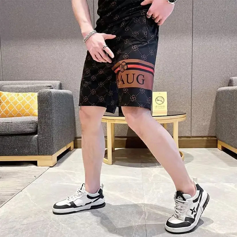 2025 Hot Casual Men'S Summer Handsome Loose Trend Fashion Short Sleeve Shorts Sports Quick Drying Fashion Suit