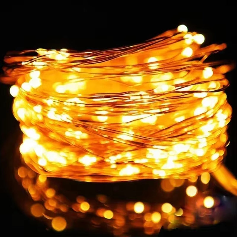 USB LED Copper Wire String Lights - Waterproof Fairy Lighting for Christmas, Weddings, and Party Decor (Available in 2M, 5M, 10M, 30M, 50M, 100M)