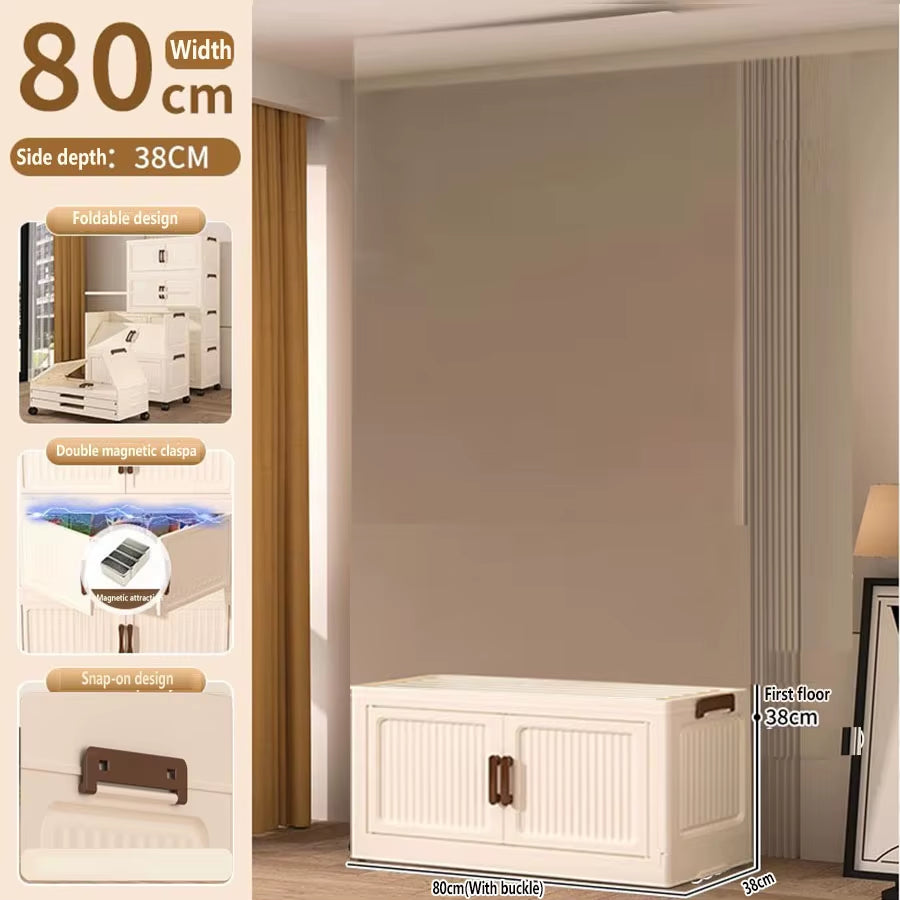 Extra Large Capacity Foldable Storage Cabinet for Household Items, Clothes, Toys, and Snacks