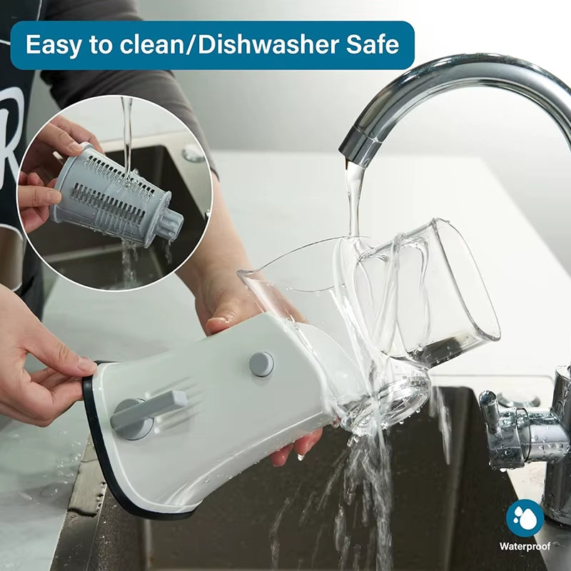 5-in-1 Rotary Cheese Grater and Vegetable Slicer with Mandoline, Julienne, Waffle Cutter, and Nut Chopper - Model JT247