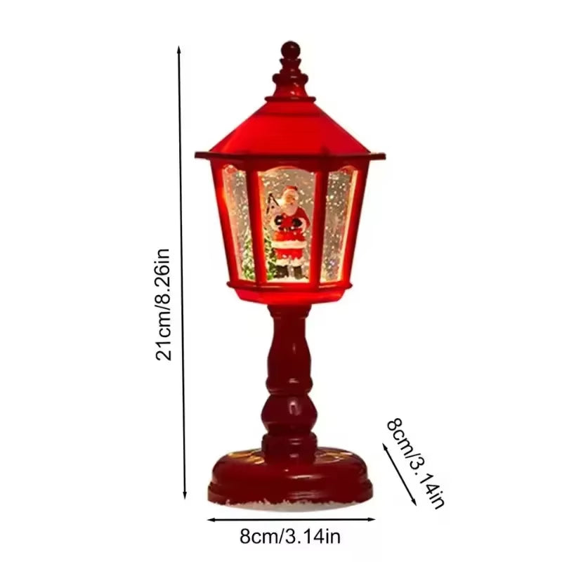 Battery-Powered Indoor Christmas Lanterns Featuring Santa Claus and Snowman Designs for Holiday Home Decor