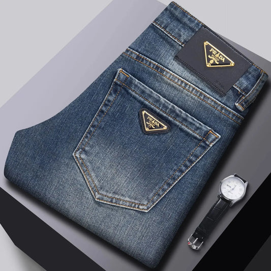 Milan Premium European Quality Autumn/Winter Men'S Jeans Slims Smooths Your Silhouette Loose Straight Stretchy Vintage Trousers