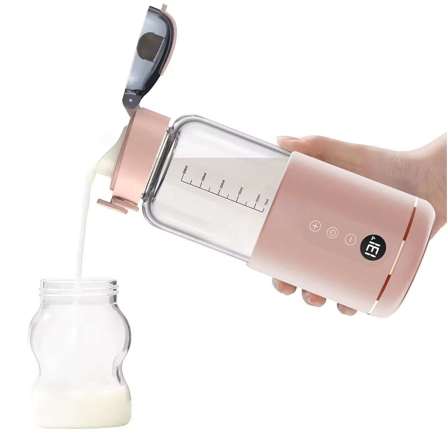 Wirless Electric Baby Bottle Heater for Milk USB Rechargeable +1/+1℃ Temperature Control & Display Portable Baby Bottle Warmer