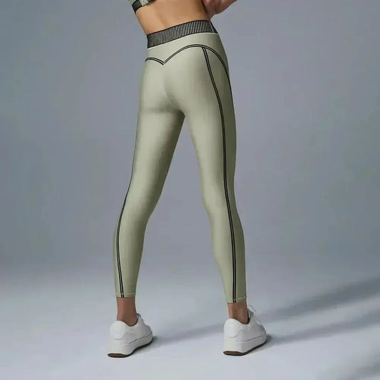 Women'S Air High7/8 Line up Legging Pants Gym Sports Fitness Yoga Set Comfortable Smooth Buckle Bra Elastic Pilates Exercise