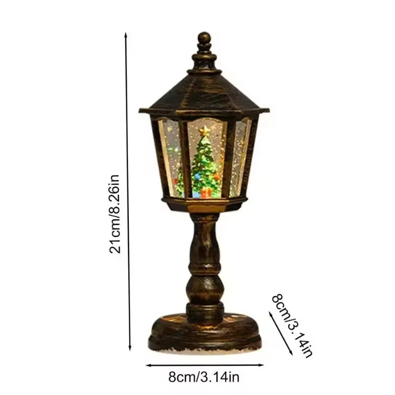 Battery-Powered Indoor Christmas Lanterns Featuring Santa Claus and Snowman Designs for Holiday Home Decor