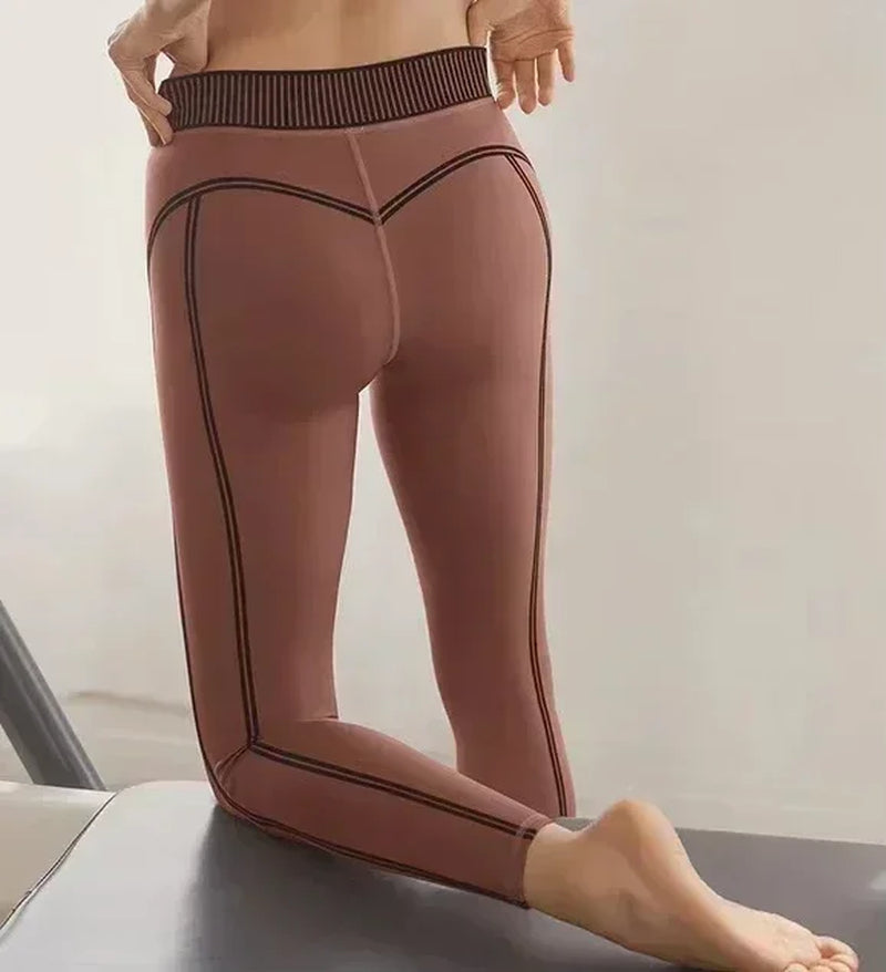 Women'S Air High7/8 Line up Legging Pants Gym Sports Fitness Yoga Set Comfortable Smooth Buckle Bra Elastic Pilates Exercise