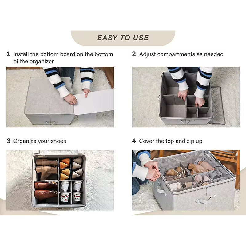 Foldable Shoe Storage Organizer - Dust-Proof and Space-Saving Shoe Cabinet