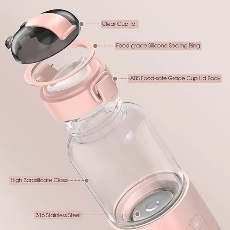 Wirless Electric Baby Bottle Heater for Milk USB Rechargeable +1/+1℃ Temperature Control & Display Portable Baby Bottle Warmer