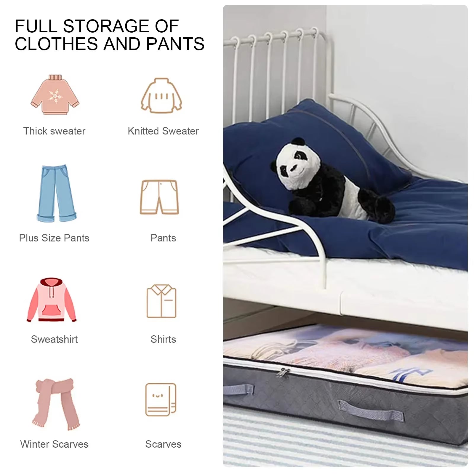 Large Capacity Foldable Quilt Storage Bags - Underbed Dustproof Storage Boxes for Clothes and Bedding (1-6 PCS)