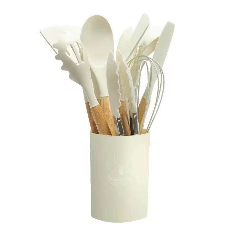 4 Sets of 12-Piece Food Grade Silicone Kitchen Utensil Set with Non-Stick Cookware Accessories - Free Shipping in the USA