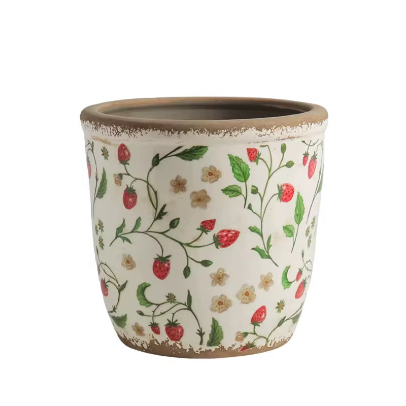 Elegant Retro Ceramic Flower Pots for Indoor Use - Porous and Breathable Design for Creative Floral Arrangements and Greenery in Pastoral Style