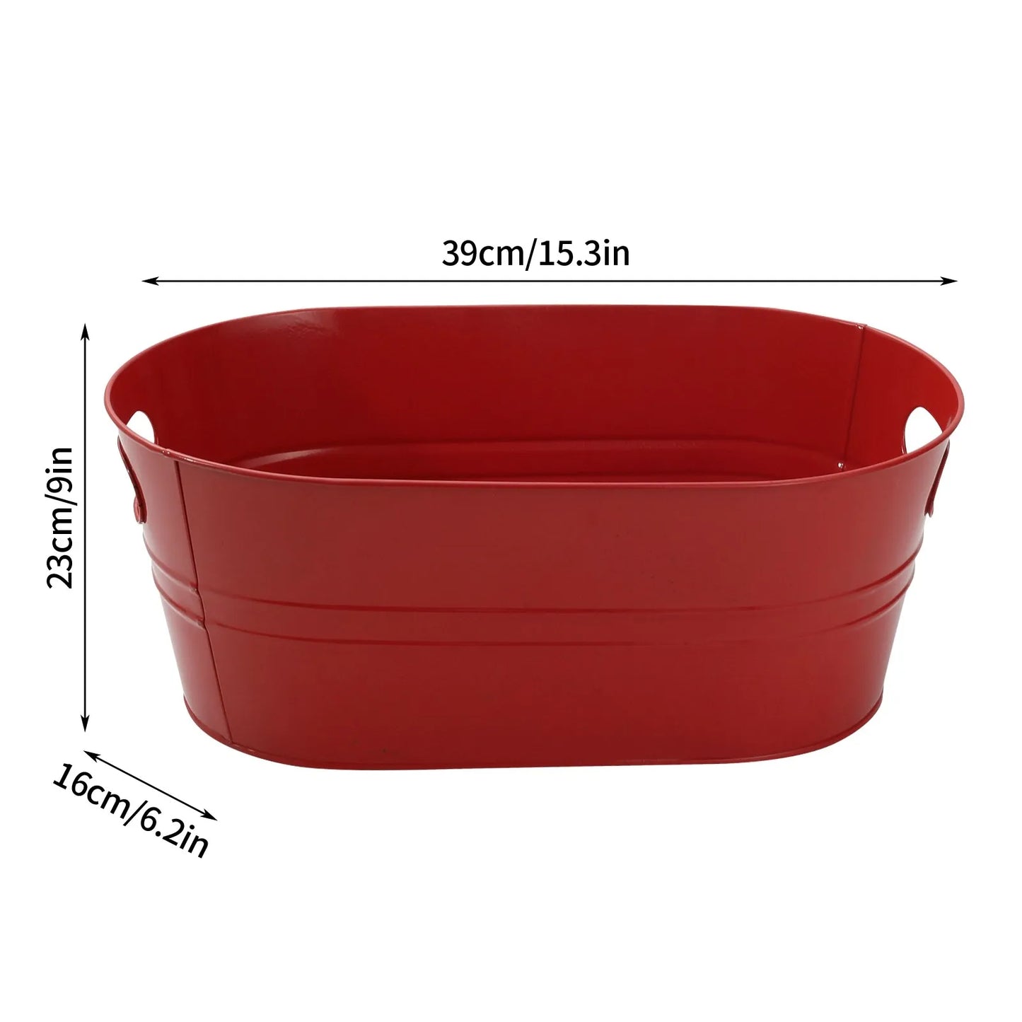 Galvanized Bucket Classic Rustic Vintage Storage Oval Bucket Bin Galvanized Metal Ice Bucket for Beverage Party Home Parties