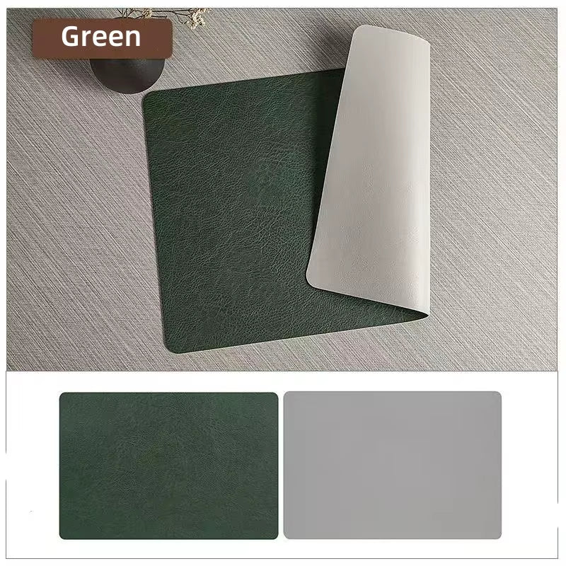 Faux Leather Placemats - Set of 1/4/6 Pieces, Heat Resistant, Non-Slip, Waterproof, Double-Sided Kitchen Dining PU Table Mats