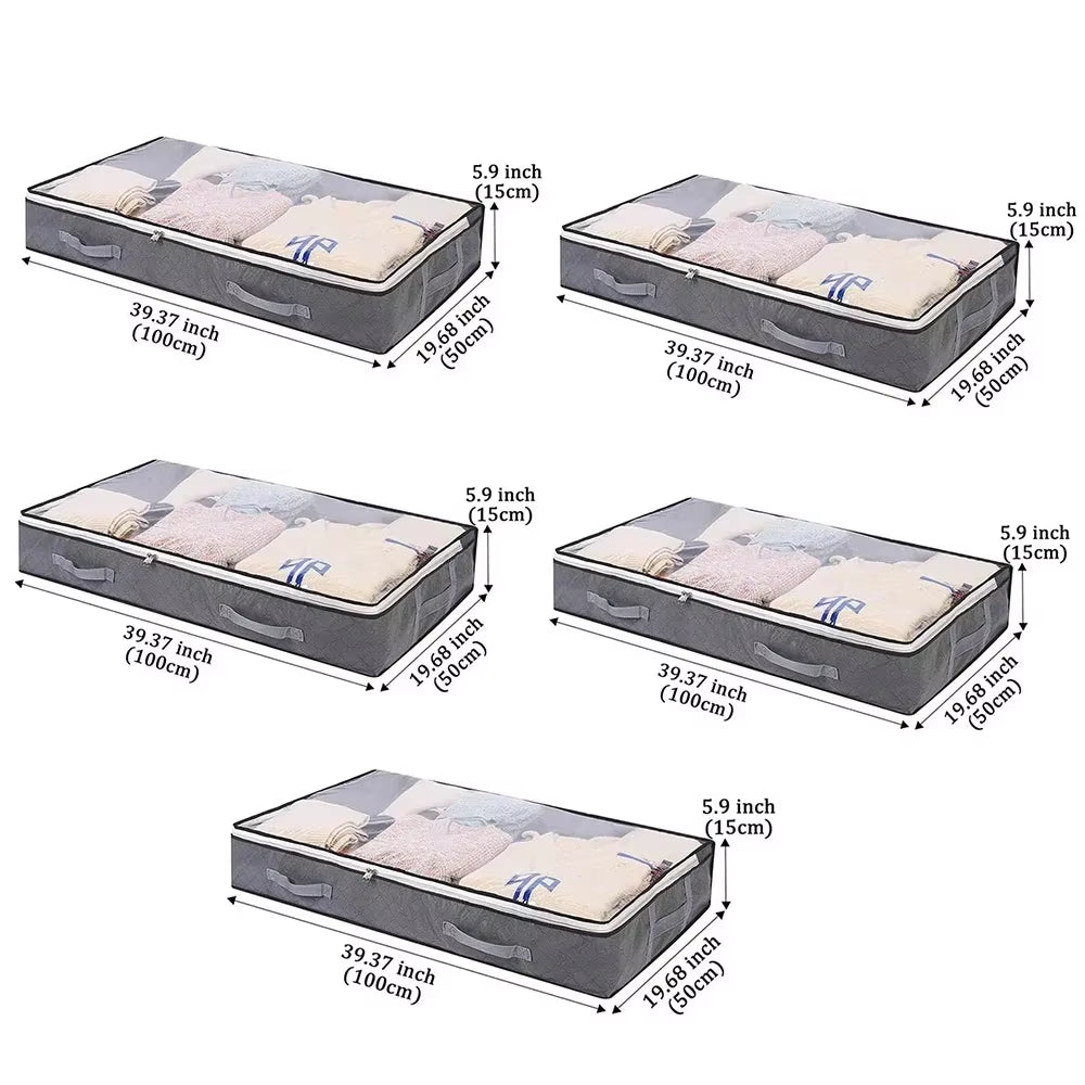 Large Capacity Foldable Quilt Storage Bags - Underbed Dustproof Storage Boxes for Clothes and Bedding (1-6 PCS)