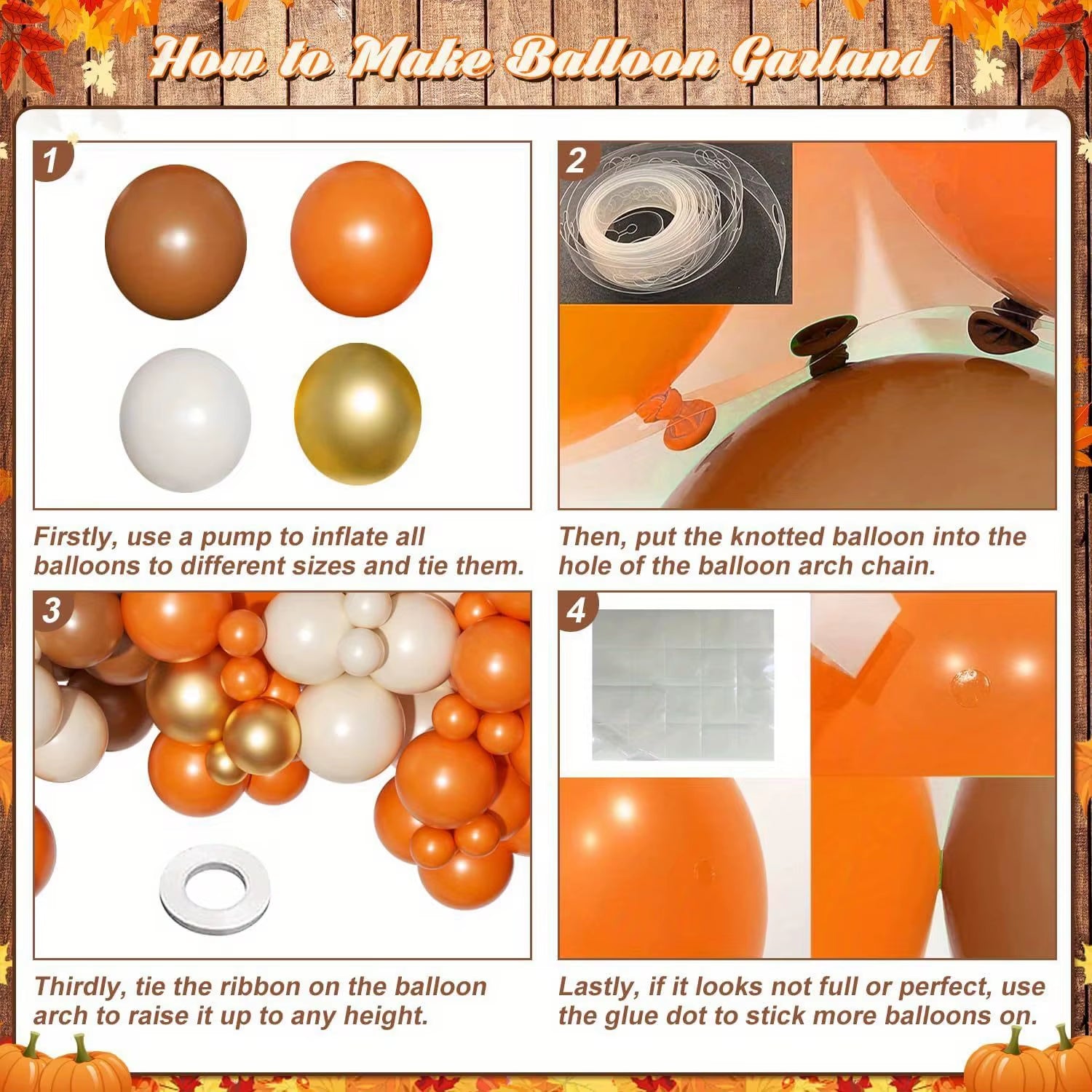 141-Piece Autumn Balloon Arch and Wreath Set for Thanksgiving, Harvest Festivals, and Birthday Celebrations