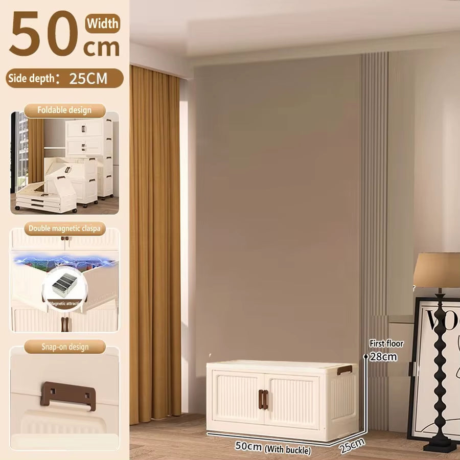 Extra Large Capacity Foldable Storage Cabinet for Household Items, Clothes, Toys, and Snacks