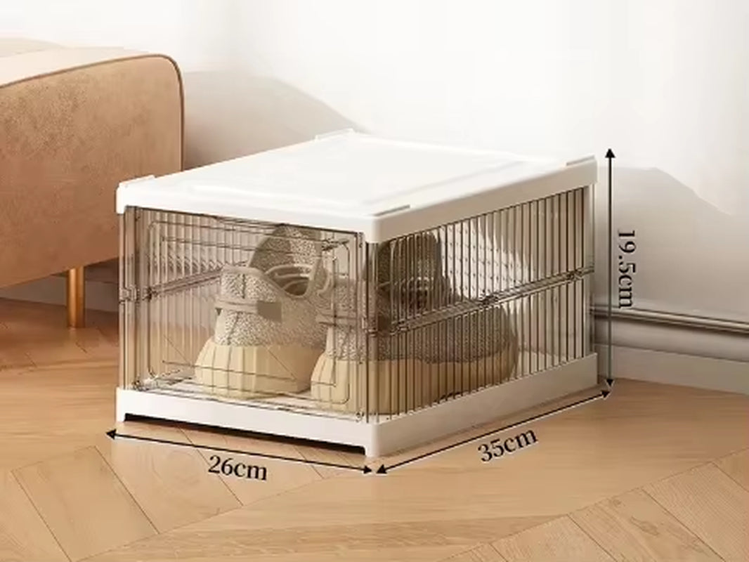 Dustproof 6-Layer Foldable Stackable Transparent Plastic Shoe Organizer Cabinet