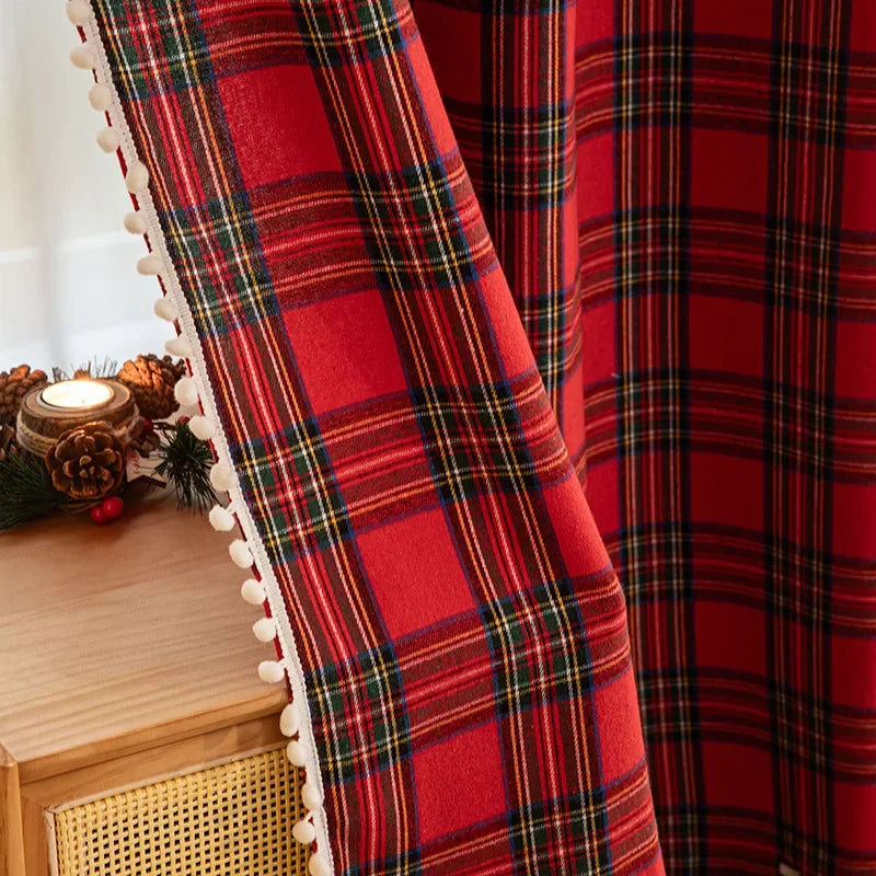 Black White Gingham Curtains Panels for Living Room Plaid Drape Kitchen Bedroom Rod Pocket Blackout Checkered Top Window Curtain