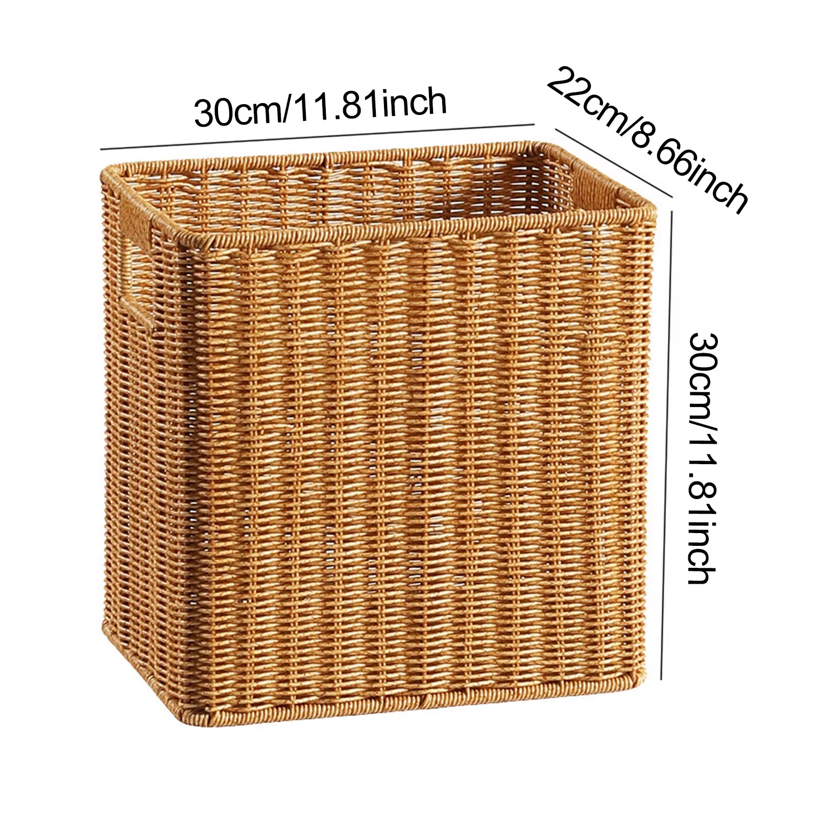 Woven Imitation Rattan Storage Basket for Living Room and Bathroom Organization