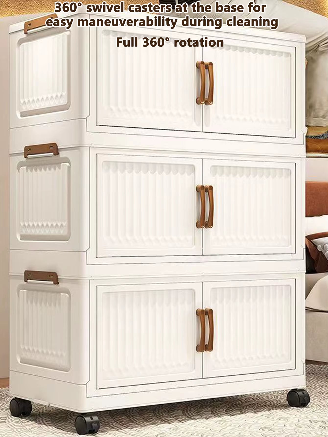 Extra Large Capacity Foldable Storage Cabinet for Household Items, Clothes, Toys, and Snacks