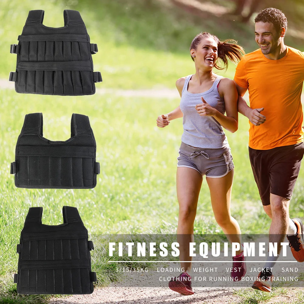 3/15/35Kg Weighted Jacket Adjustable Weighted Exercise Vest Workout Equipment for Running Training Workout Jogging Walking