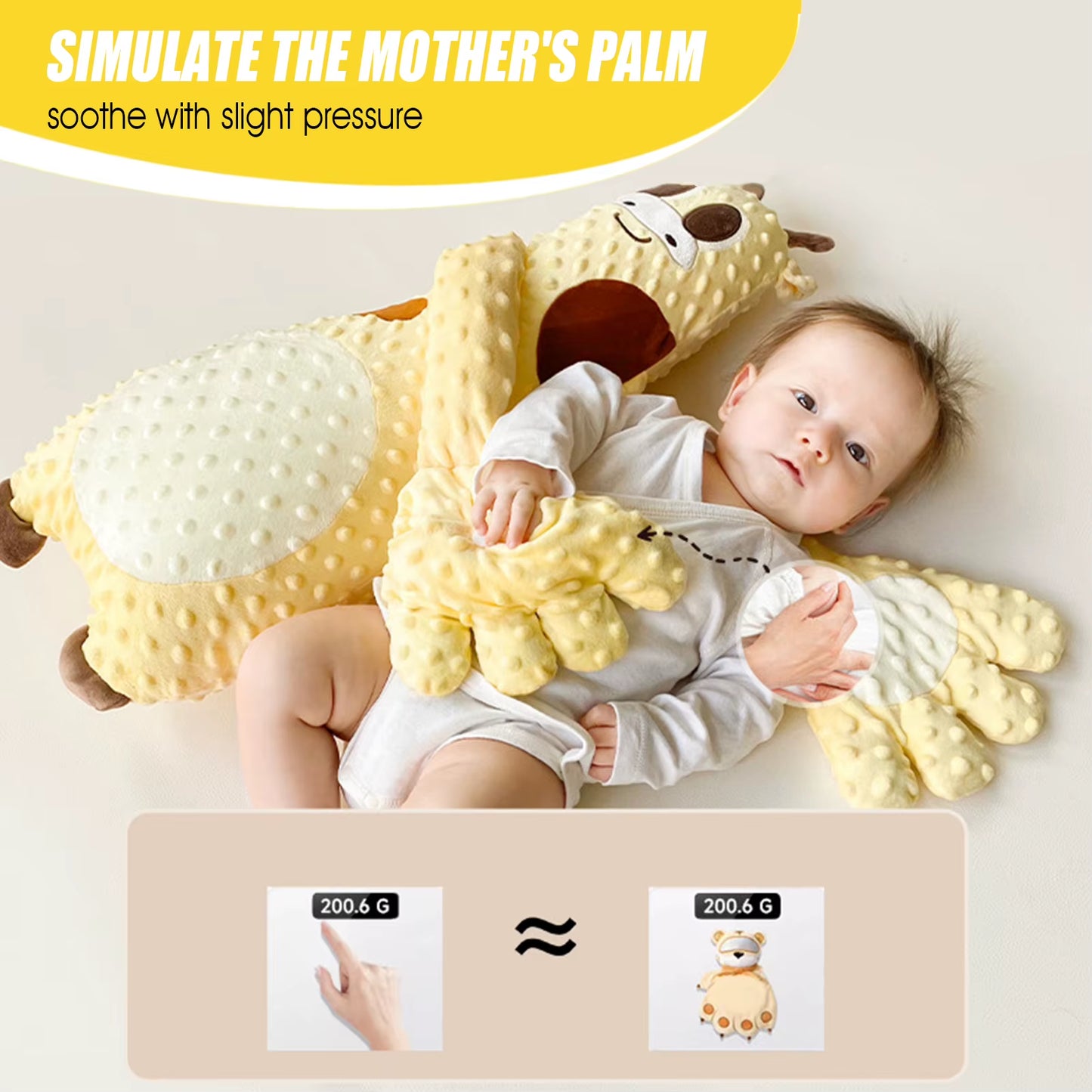 Soothing Palm for Toddler Remote Control Sleeping Patting Doll Cartoon Electric Baby Hand Pillow Infant Sleep Aid Companion