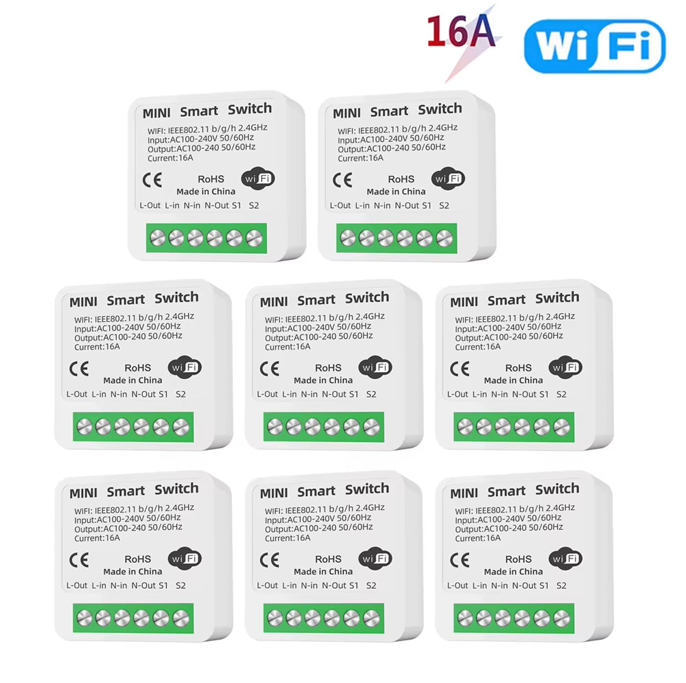 16A Tuya Wifi Smart Switch 2-Way Control with Energy Monitor Switch Mini Smart Breaker Smart Life Control Alexa via Google Home