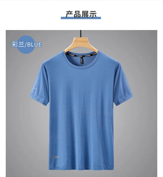 Quick Dry Sport T Shirt Men'S 2024 Short Sleeves Summer Casual White plus Oversize 6XL 7XL 8XL 9XL Top Tees GYM Tshirt Clothes