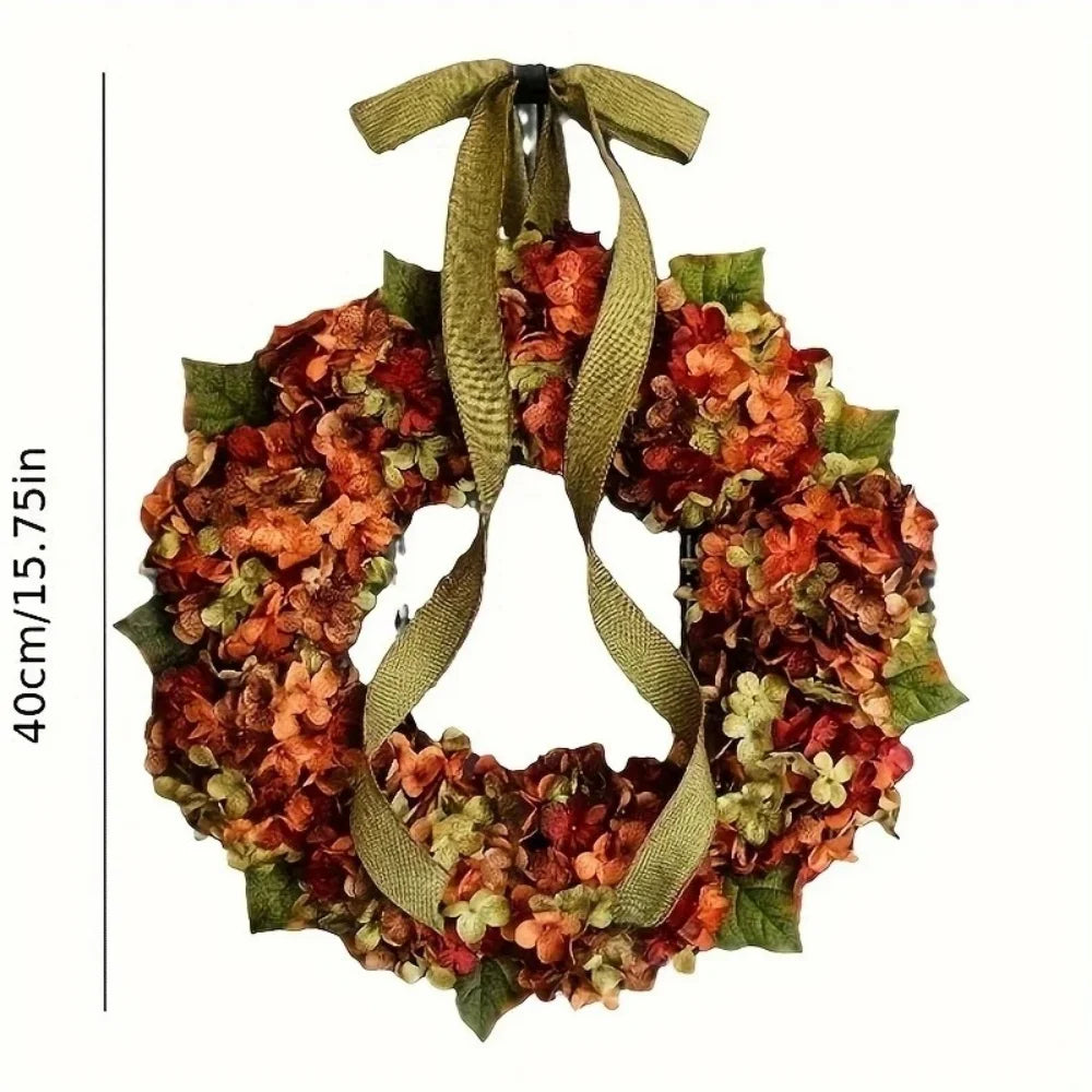 Artificial Thanksgiving Wreath - Elegant Floral Wall Hanging for Fall Decor, Suitable for Indoor and Outdoor Use