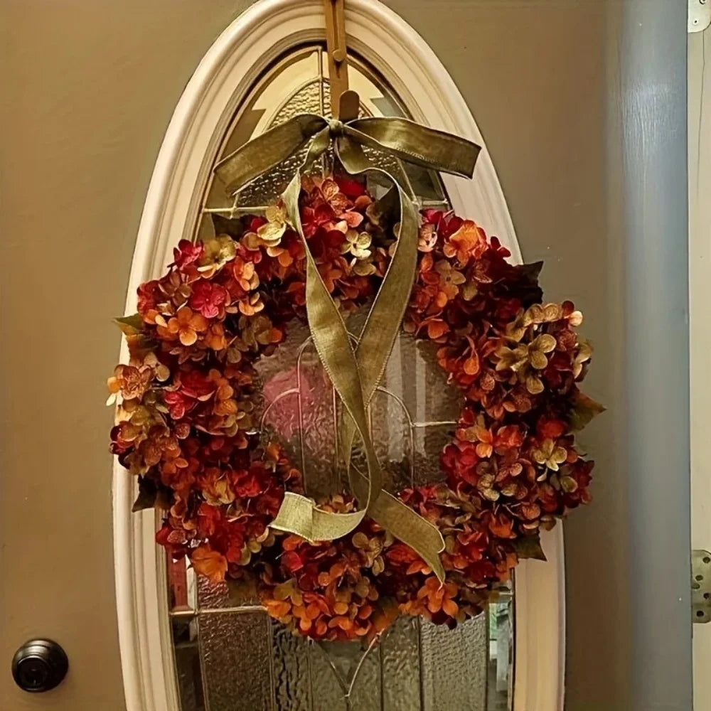 Artificial Thanksgiving Wreath - Elegant Floral Wall Hanging for Fall Decor, Suitable for Indoor and Outdoor Use