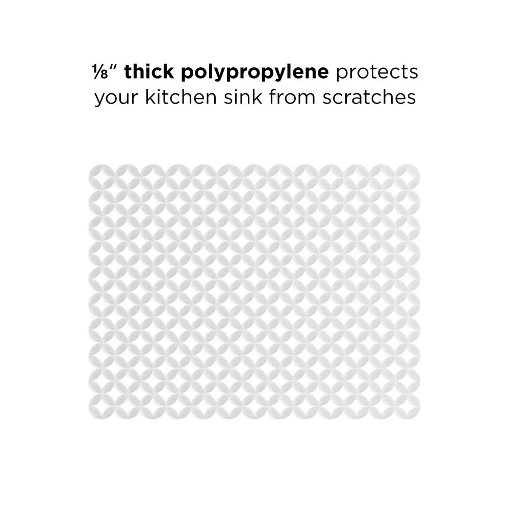 2-Pack Geometric Design Kitchen Sink Mat Protector - Flexible and Durable Polypropylene Cushioning for Scratch Prevention