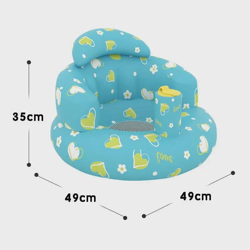 Inflatable Baby Seat Bathroom Sofa Infant Eating Chair Bathing Stool Infant Back Support Armchair Floor Seater Built in Air Pump