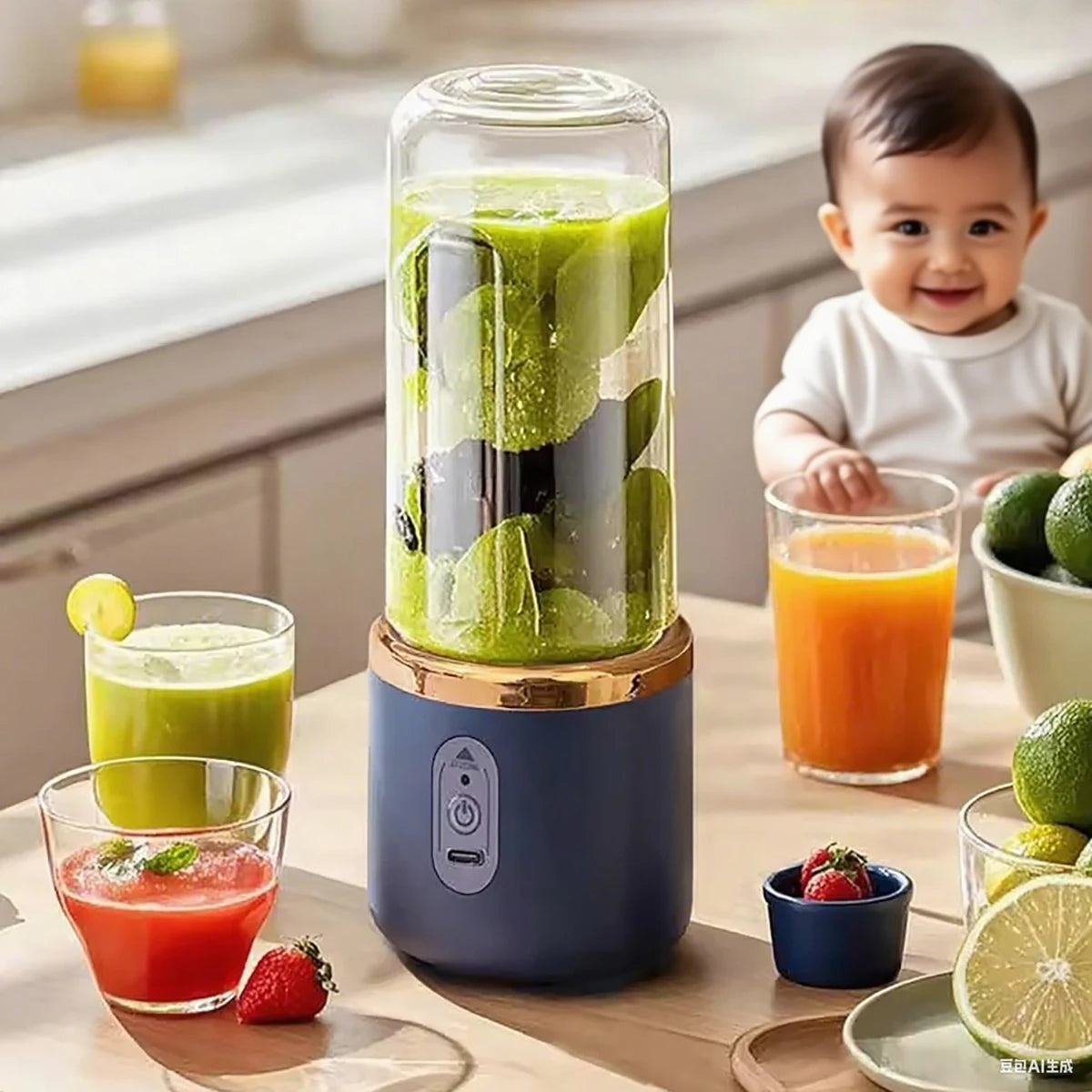 1Pc Multifunctional Electric Juicer for Children-Electric Blender Suitable for Children, Healthy Fruit Juice and Juicing.