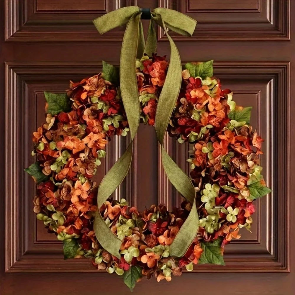 Artificial Thanksgiving Wreath - Elegant Floral Wall Hanging for Fall Decor, Suitable for Indoor and Outdoor Use