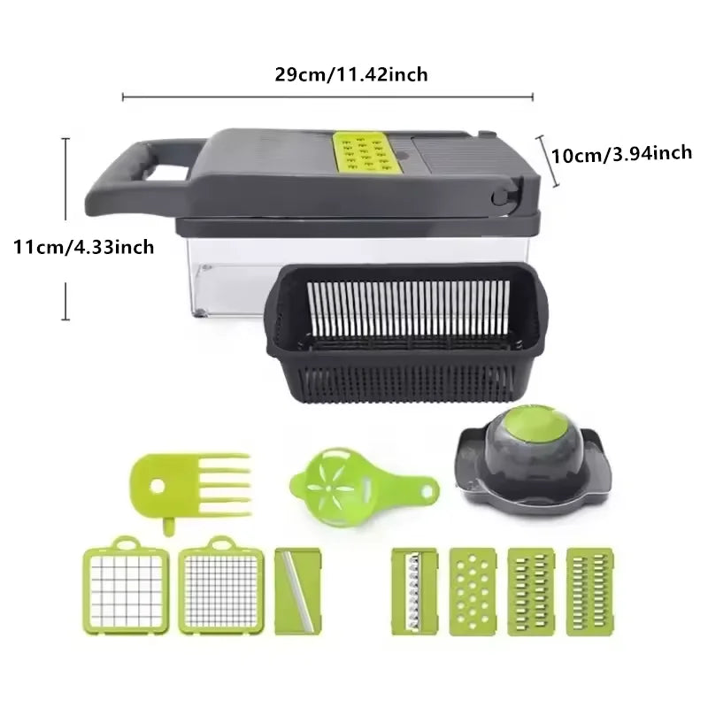 14-in-1 Multifunctional Vegetable Chopper and Slicer with Ergonomic Handle for Efficient Food Preparation