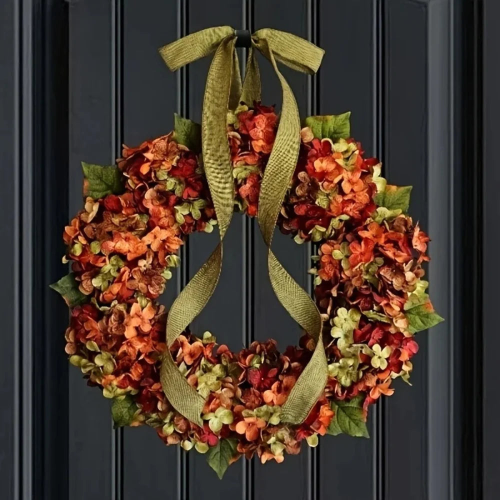 Artificial Thanksgiving Wreath - Elegant Floral Wall Hanging for Fall Decor, Suitable for Indoor and Outdoor Use