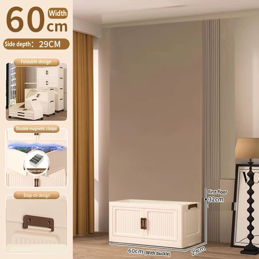 Extra Large Capacity Foldable Storage Cabinet for Household Items, Clothes, Toys, and Snacks